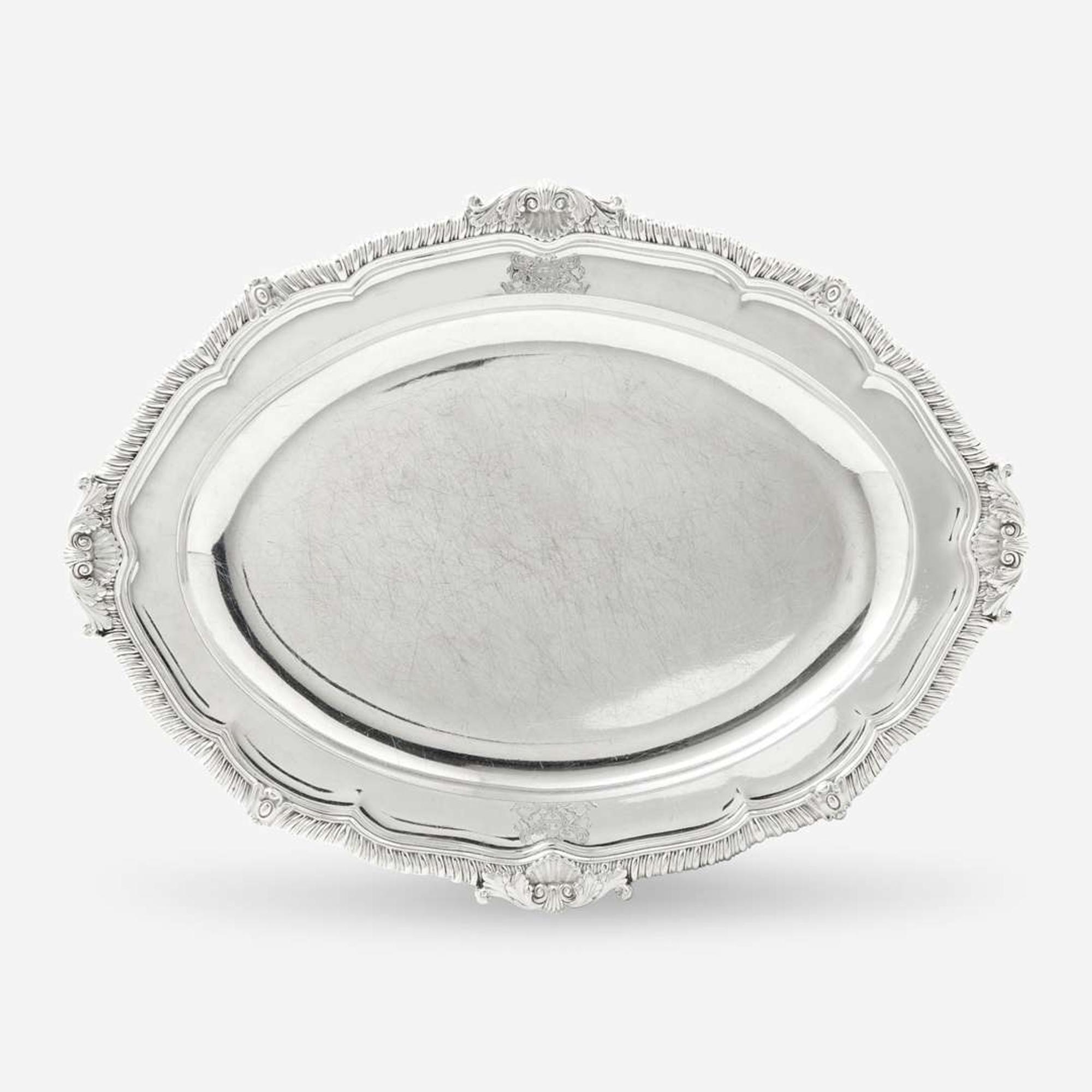 A George III Sterling Silver Armorial Meat Dish Paul Storr, London, 1806