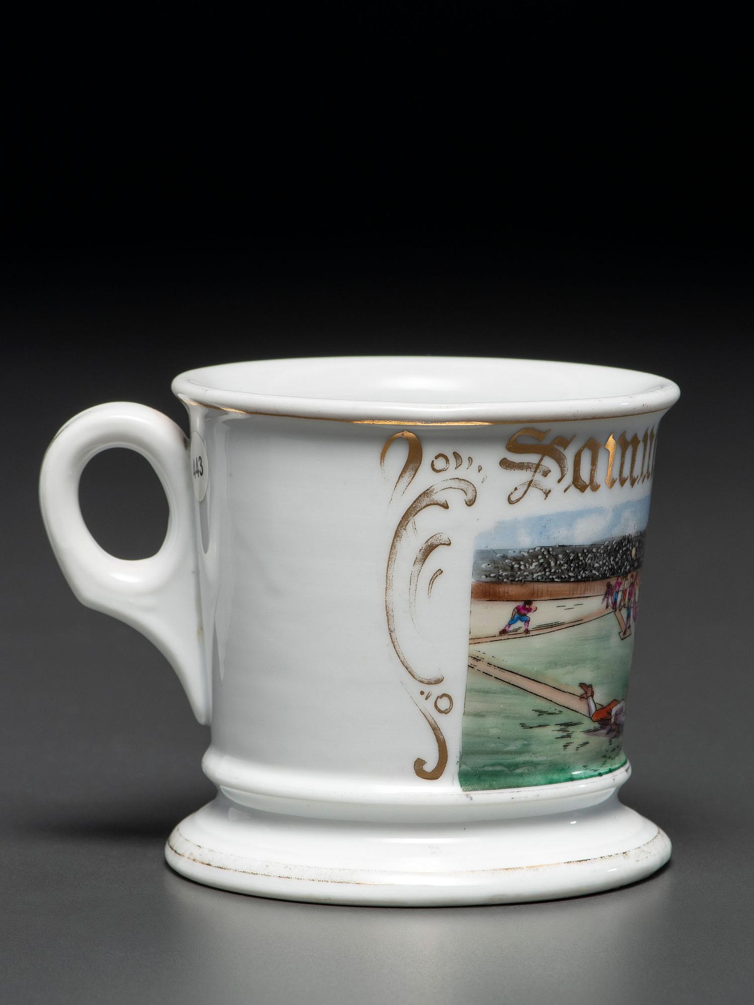 A Baseball Player's Porcelain Occupational Shaving Mug