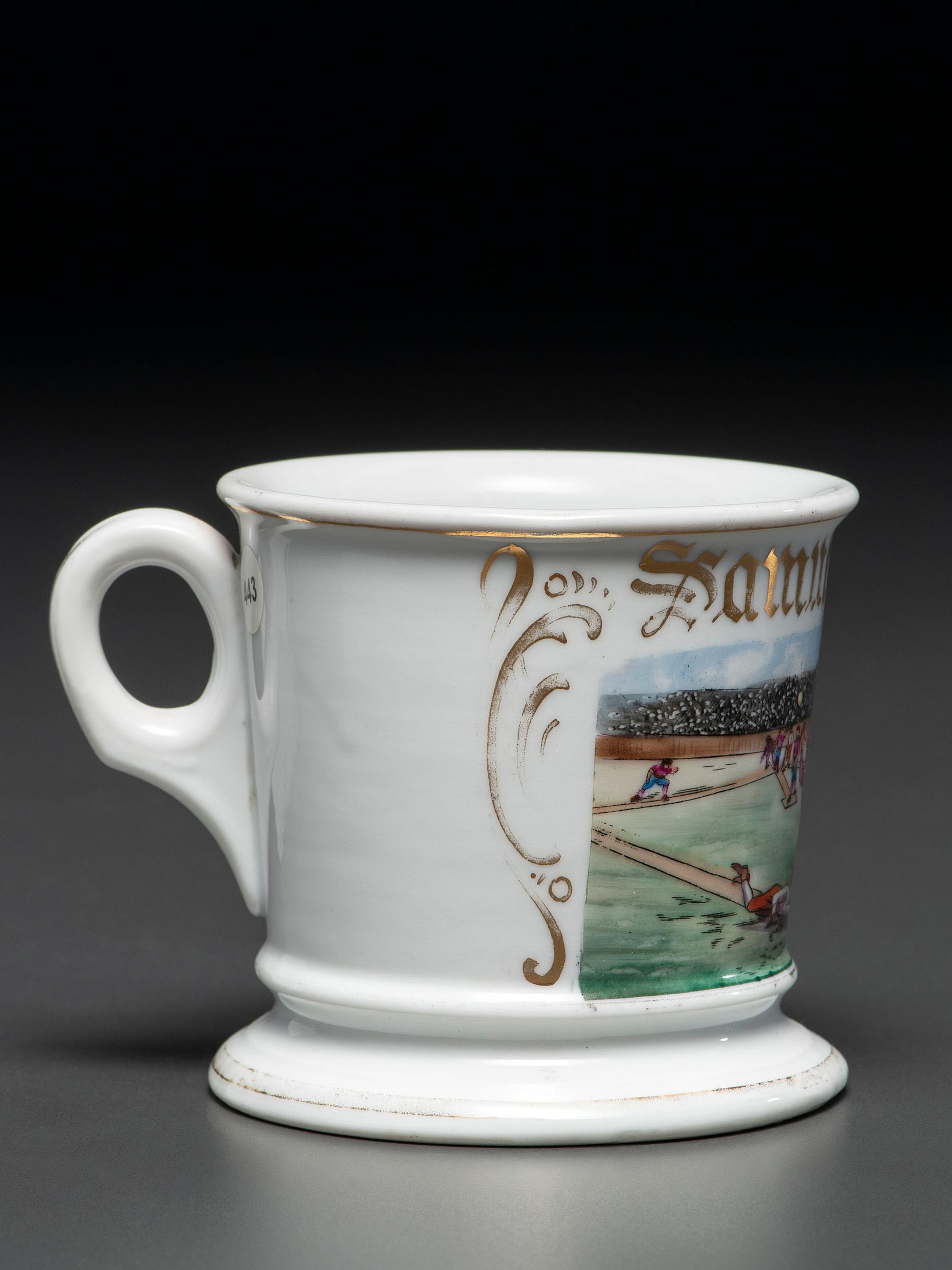 A Baseball Player's Porcelain Occupational Shaving Mug