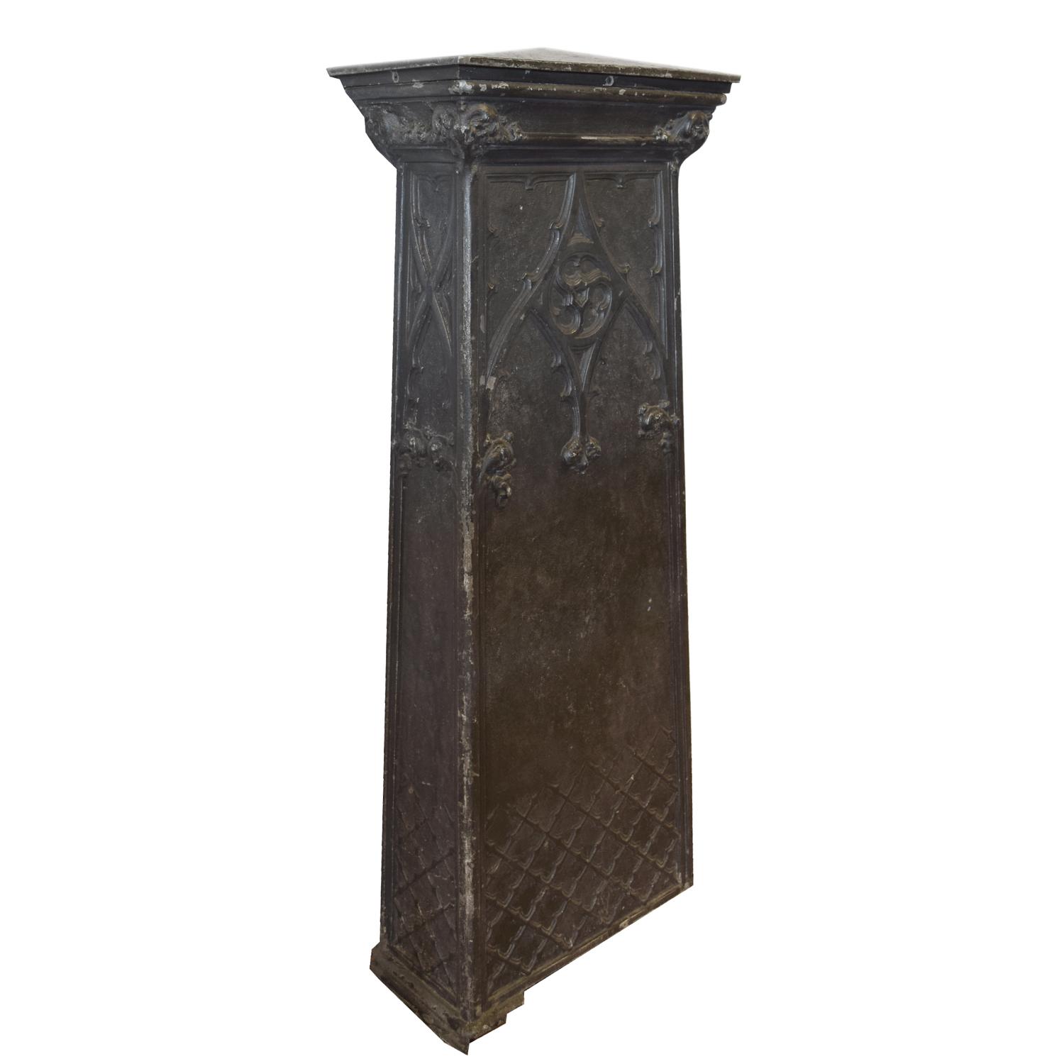 A Cast Aluminum Newel Post manufactured by the Winslow Brother's Foundry for the Isabella Building, Chicago, IL. 21.25" W x 11.5" D x 5 — United States, Circa 1893