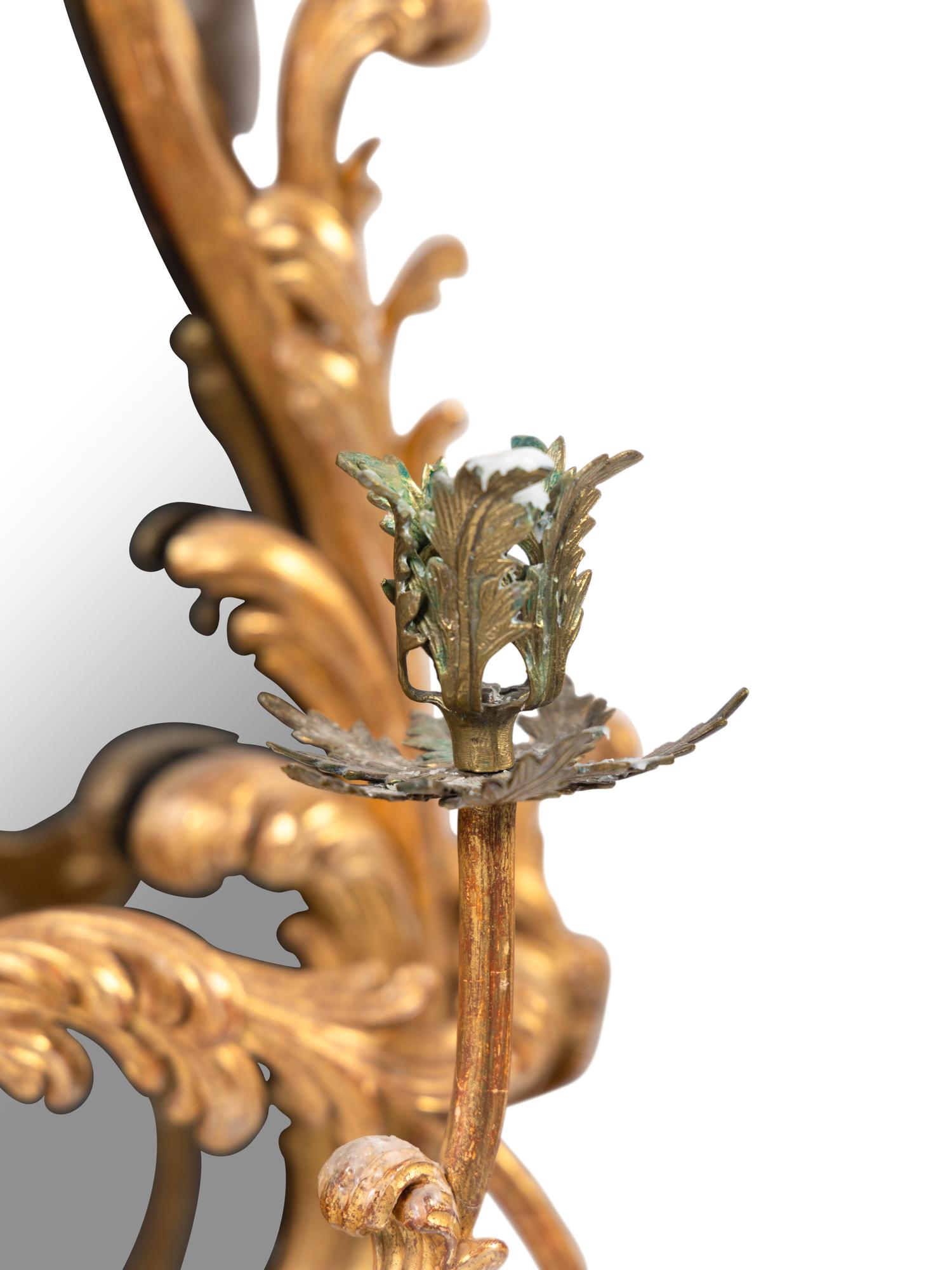 A Pair of George III Giltwood Girandole Mirrors