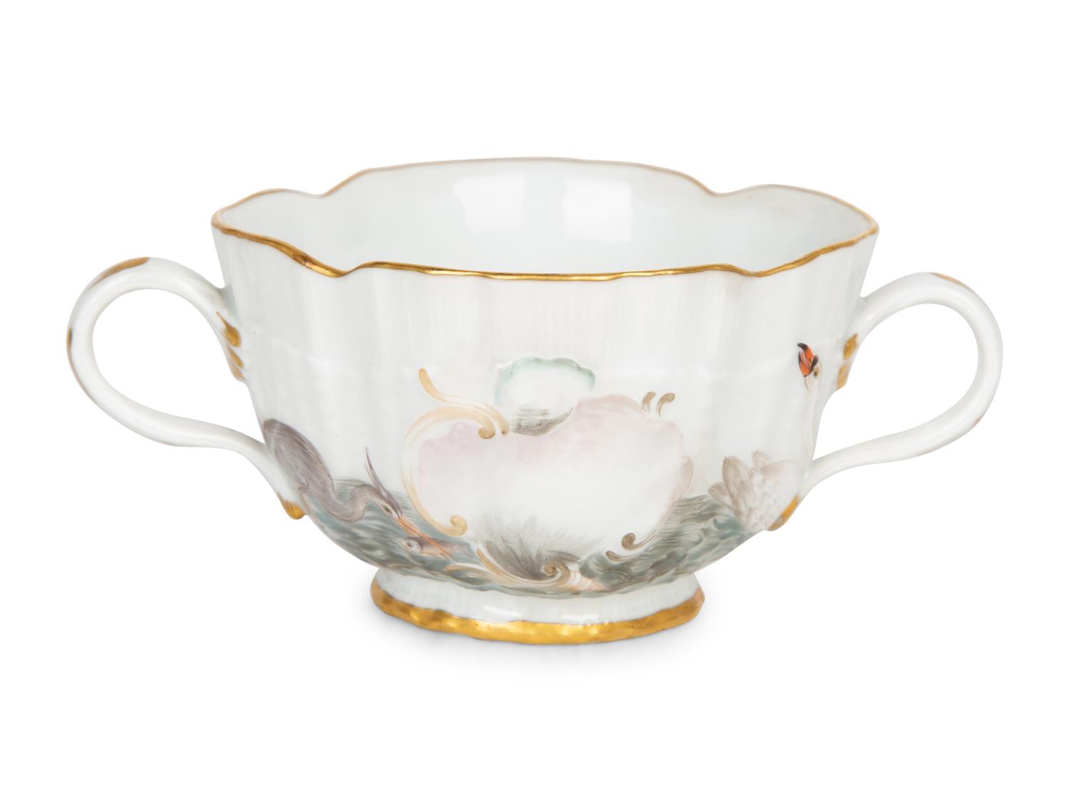 A Meissen "Swan" Teacup and Saucer — 19TH/20TH CENTURY