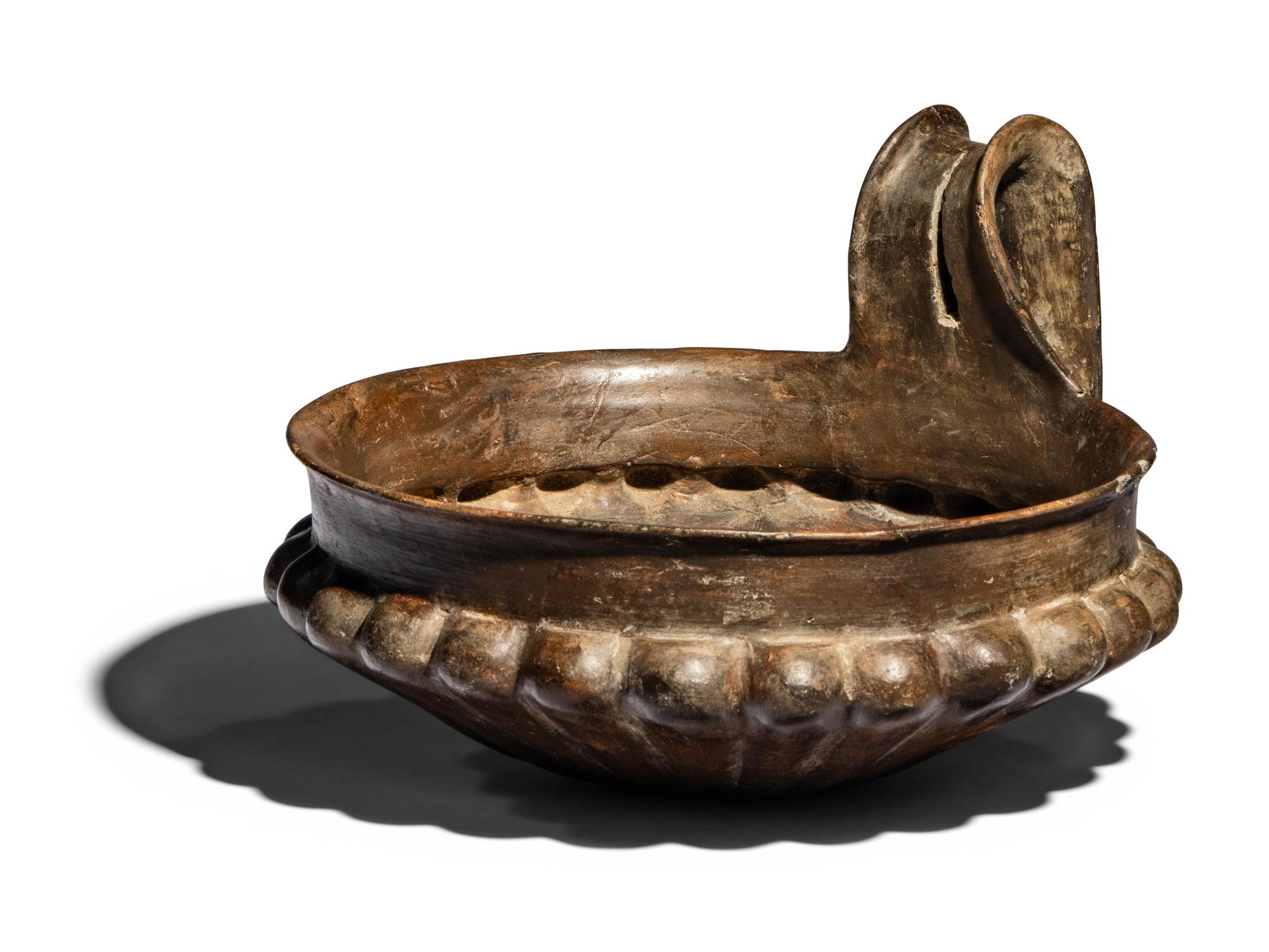 An Etruscan Impasto Fluted Bowl