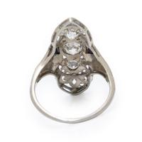 Diamond, Synthetic Sapphire, and White Gold Ring