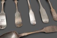 A Collection of Coin Silver Flatware