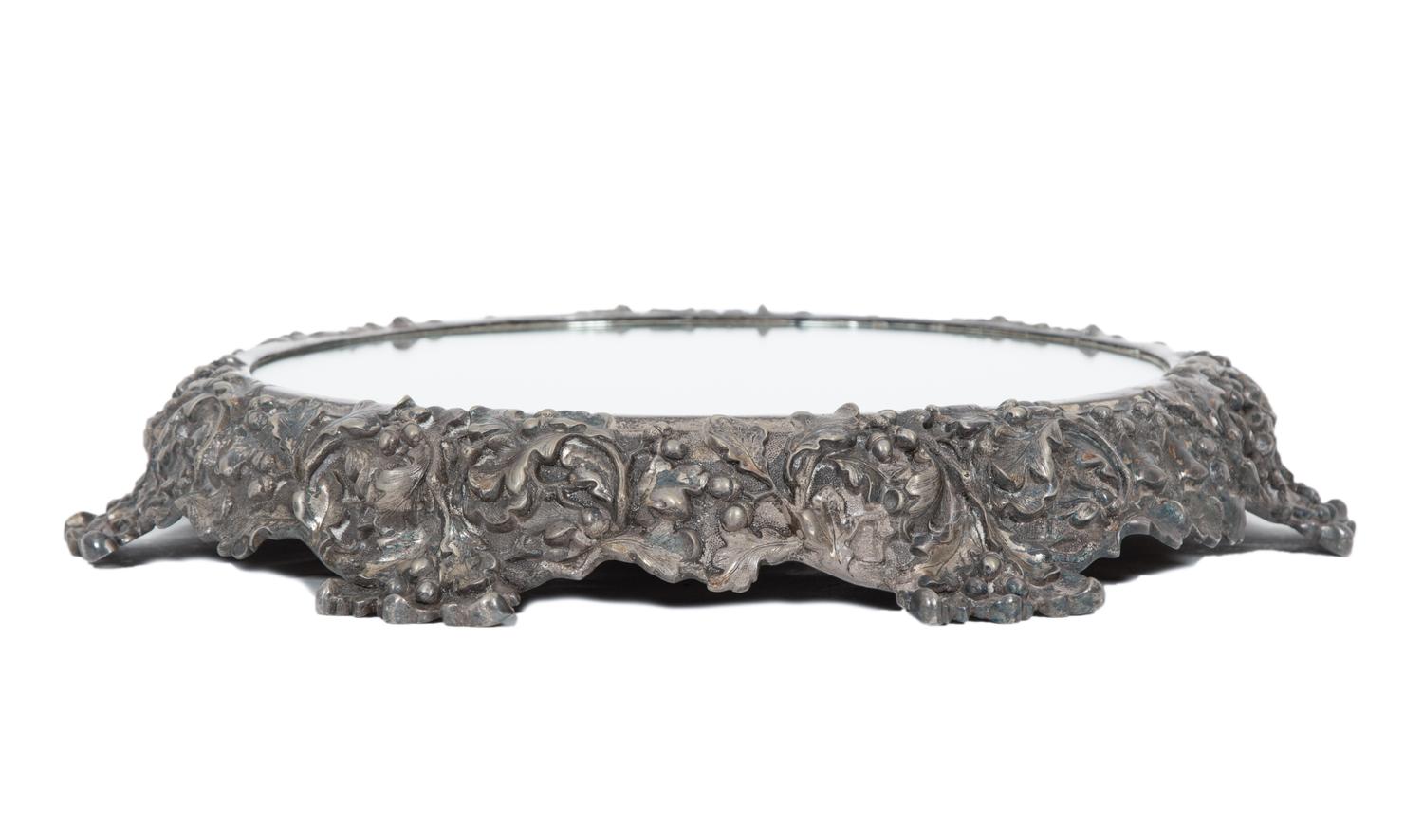 An English Silver-Plate Epergne and a Circular Plateau