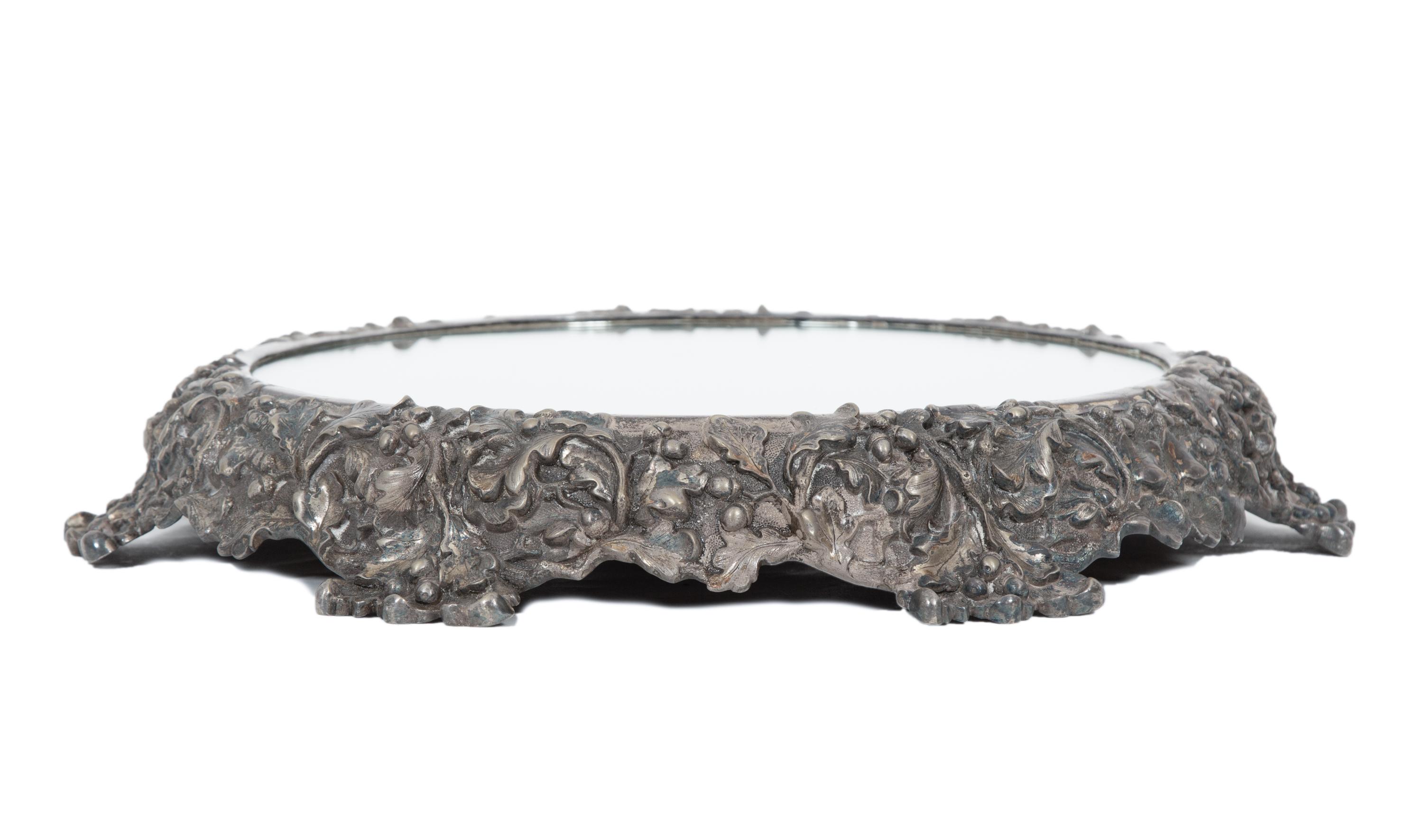 An English Silver-Plate Epergne and a Circular Plateau