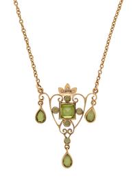 YELLOW GOLD AND PERIDOT NECKLACE