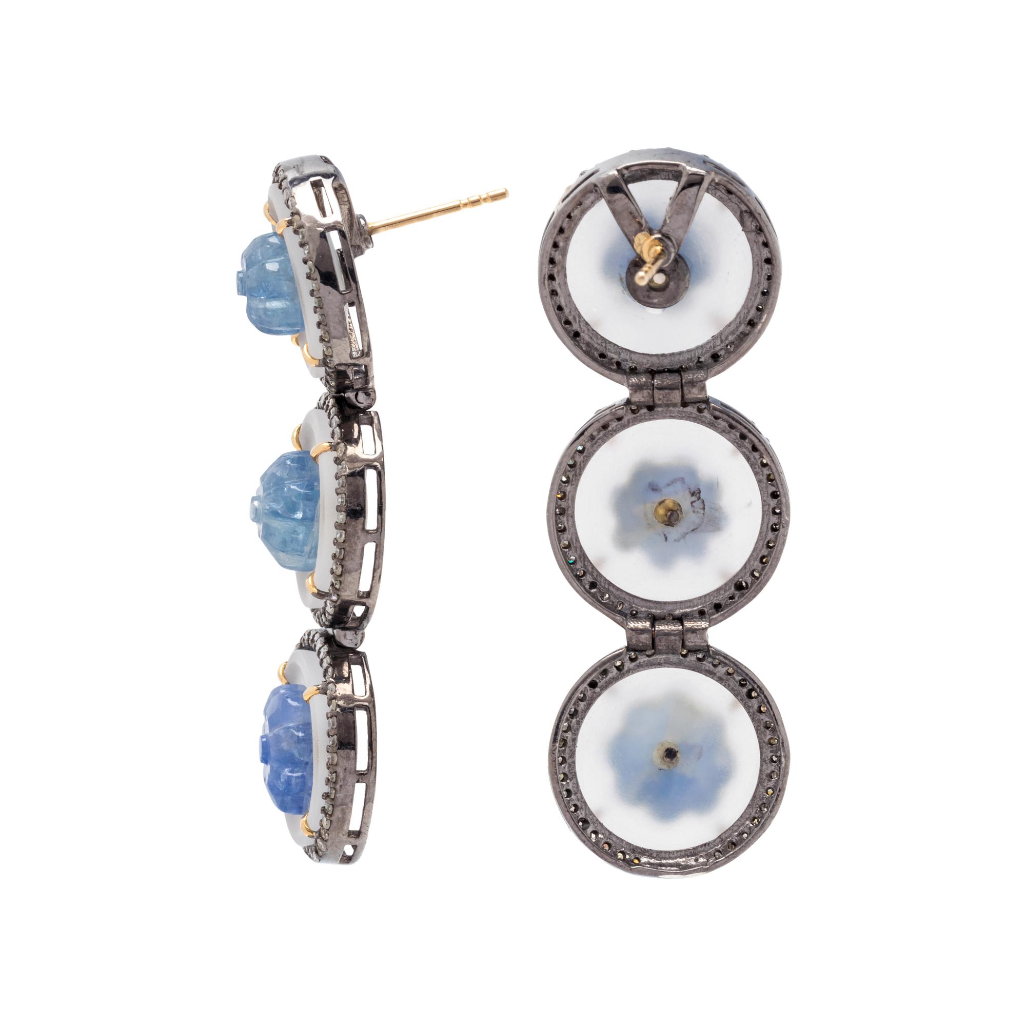 SAPPHIRE AND DIAMOND EARRINGS