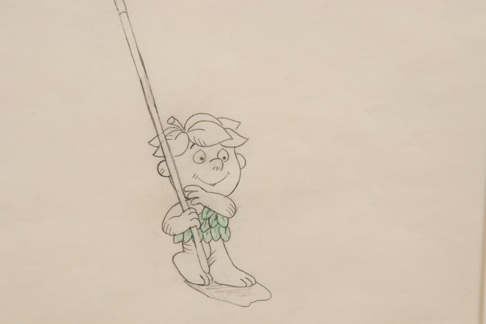 Green Giant Sprout TV Commercial Production Cel and Animation Drawing.