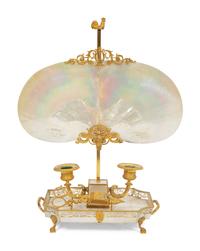 A Palais Royal Gilt Bronze, Shell and Mother-of-Pearl Candelabrum à Écran