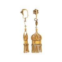 Yellow Gold Pollera Tassel Earrings