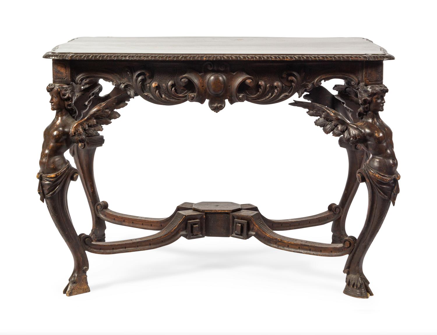 A Continental Carved Walnut Center Table