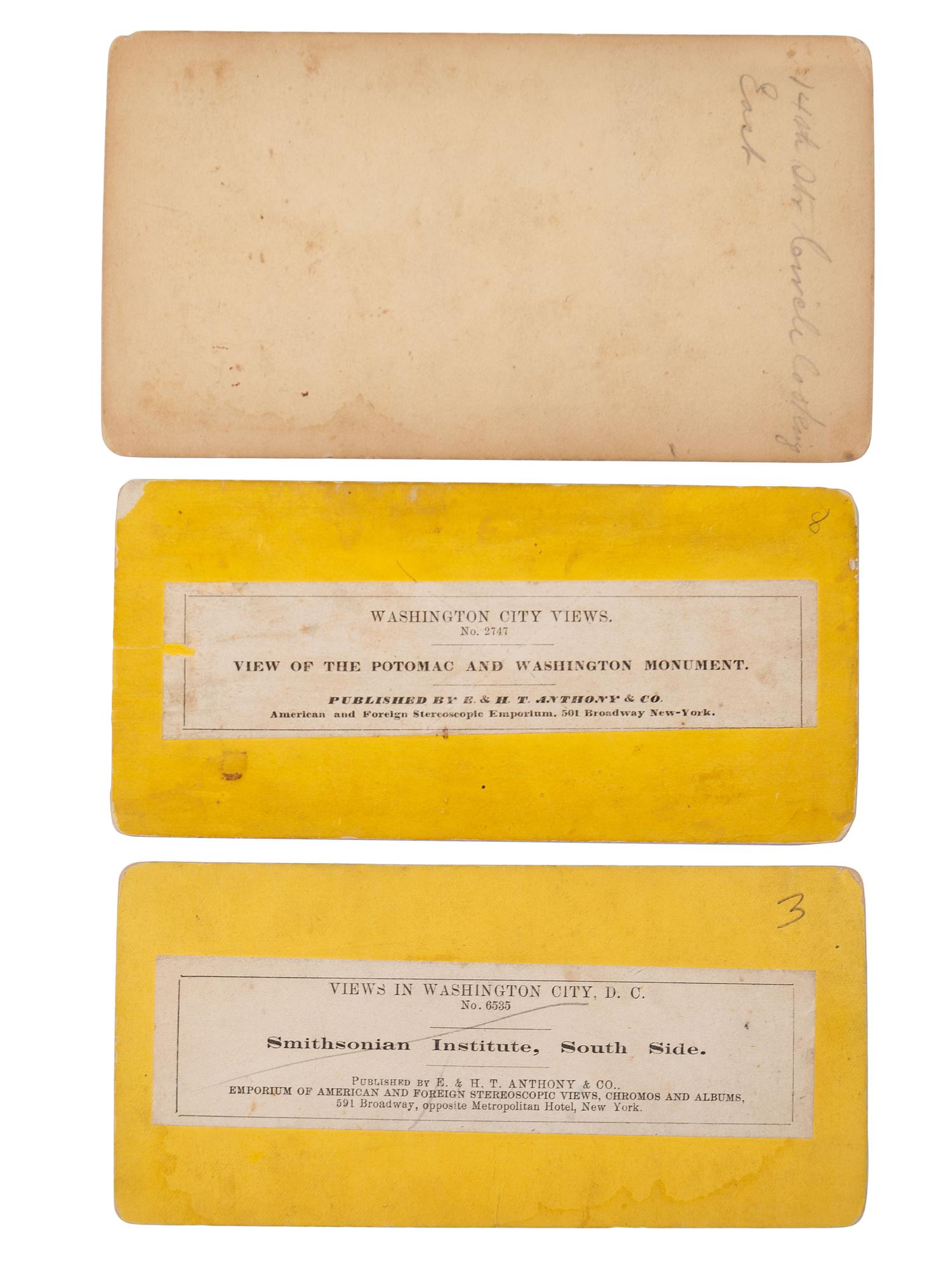 [EARLY PHOTOGRAPHY]. A group of approx. 95 stereoviews highlighted by images of US presidents, views in and around Washington, DC and Mount Vernon, and African American and female subjects.