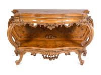 An Italian Rococo Style Carved Walnut Marble-Top Server