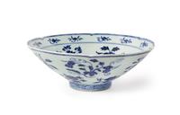 A Rare Blue and White Porcelain Hexafoil Bowl — XUANDE MARK AND PERIOD (1426-1435)