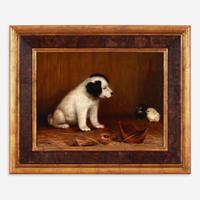 Ben Austrian (American, 1870–1921) Puppy and Chicks