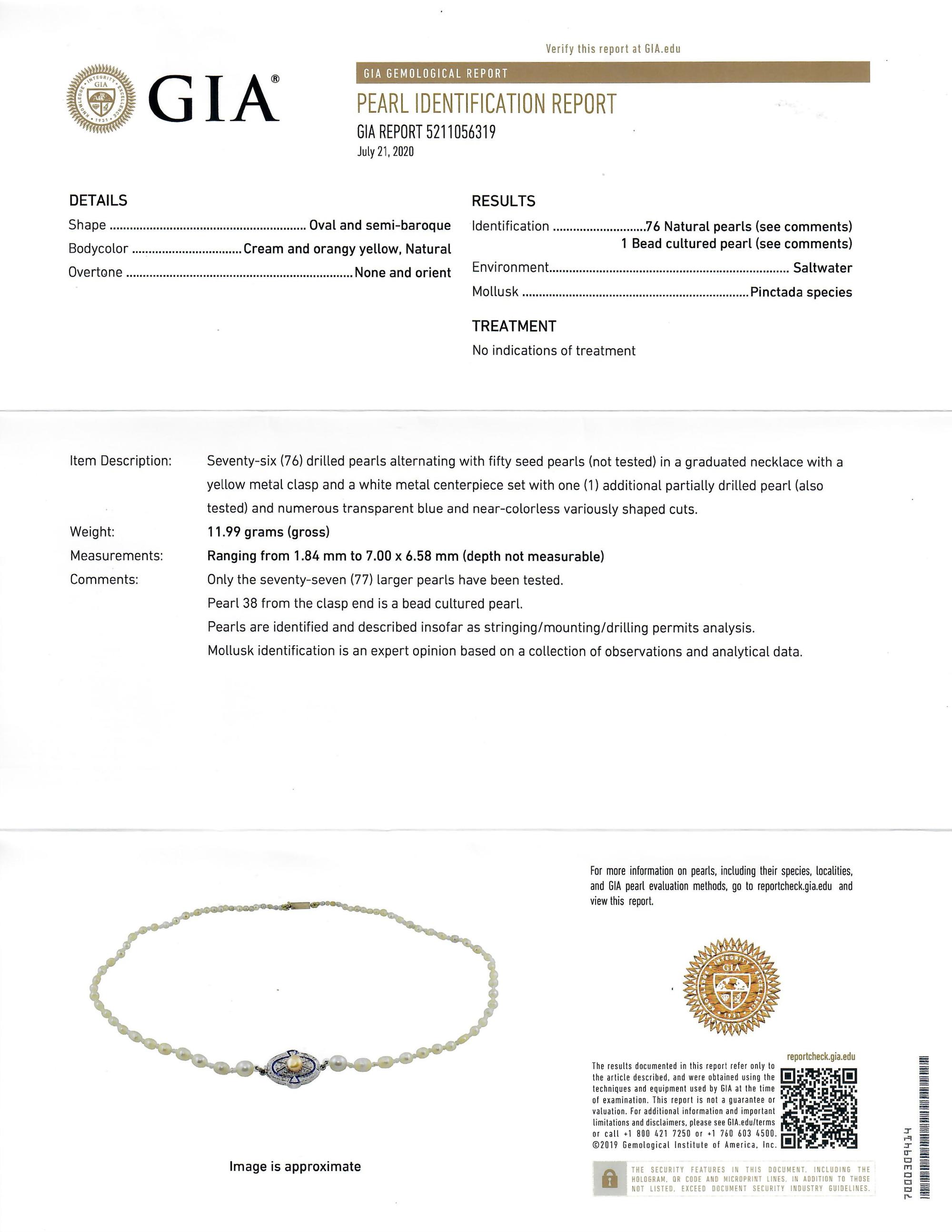 NATURAL PEARL AND DIAMOND NECKLACE