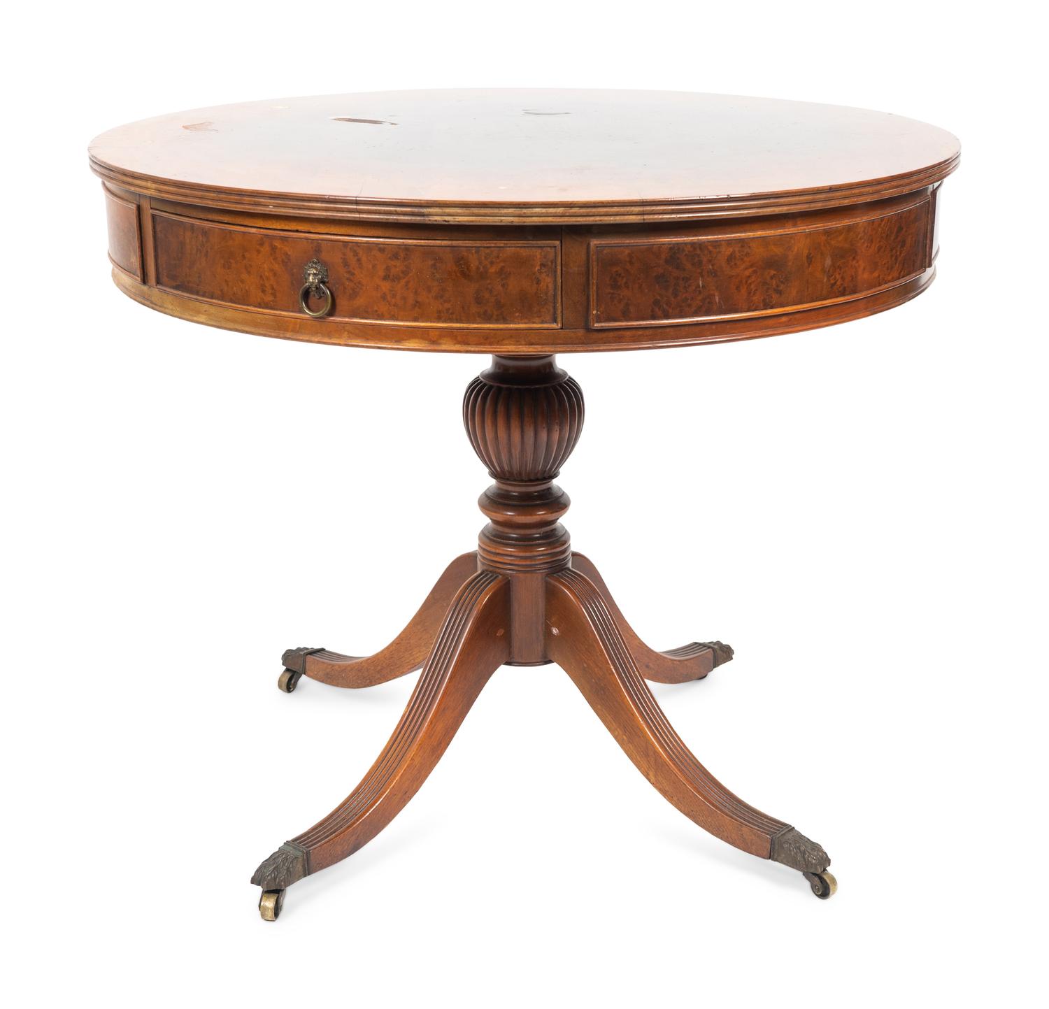 An American Regency Style Drum Table — KITTINGER, 20TH CENTURY