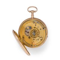 18K PINK GOLD MINUTE REPEATER OPEN FACE POCKET WATCH