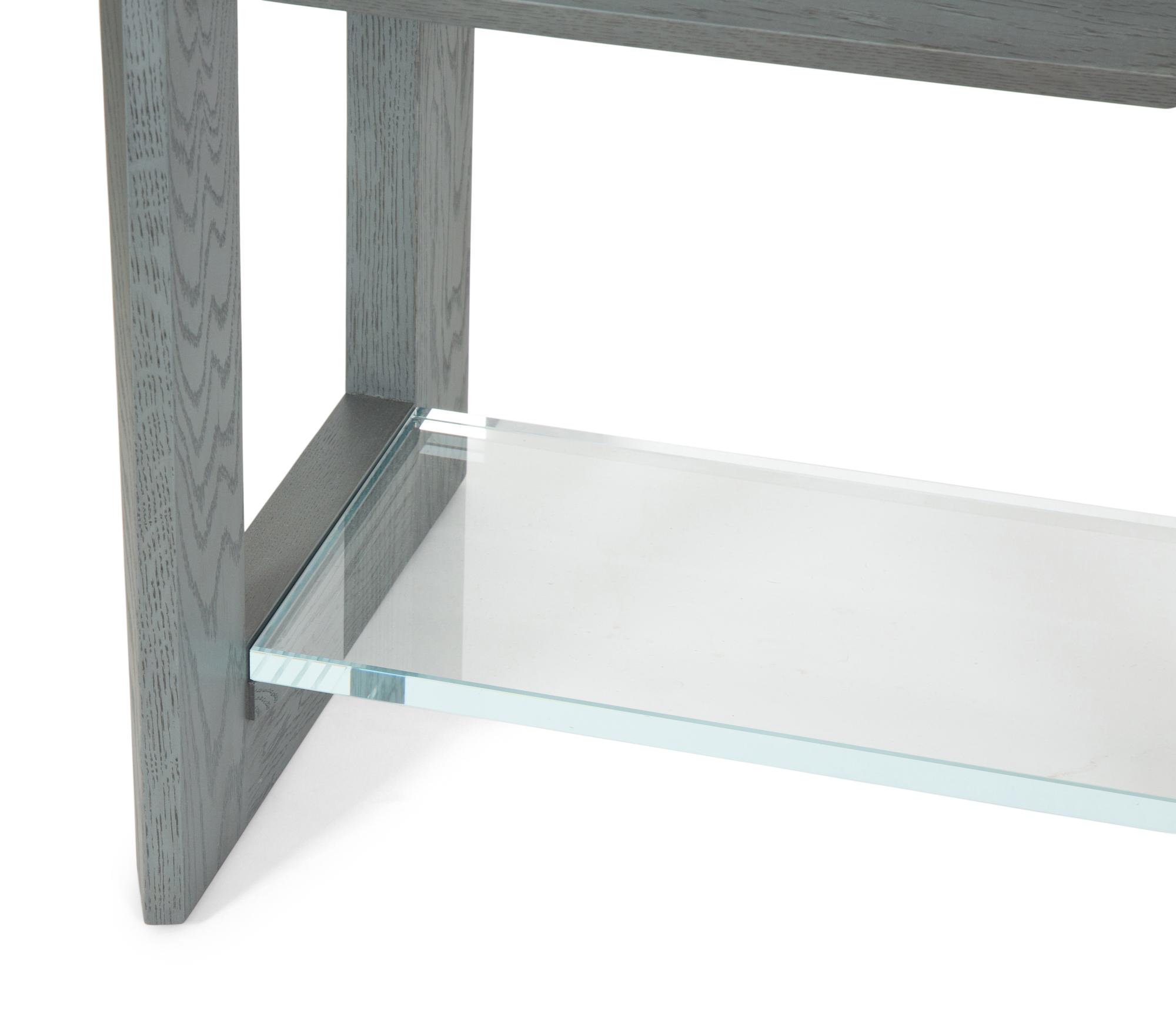 A Pair of Hellman Chang Stained Oak Lucid Side Tables