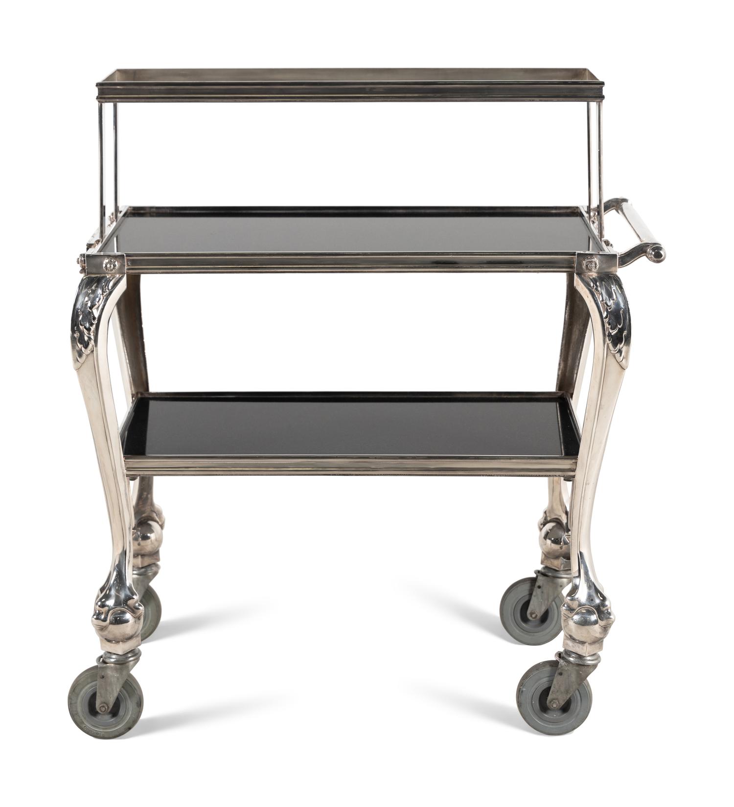 A Silver-Plate Drinks Trolley