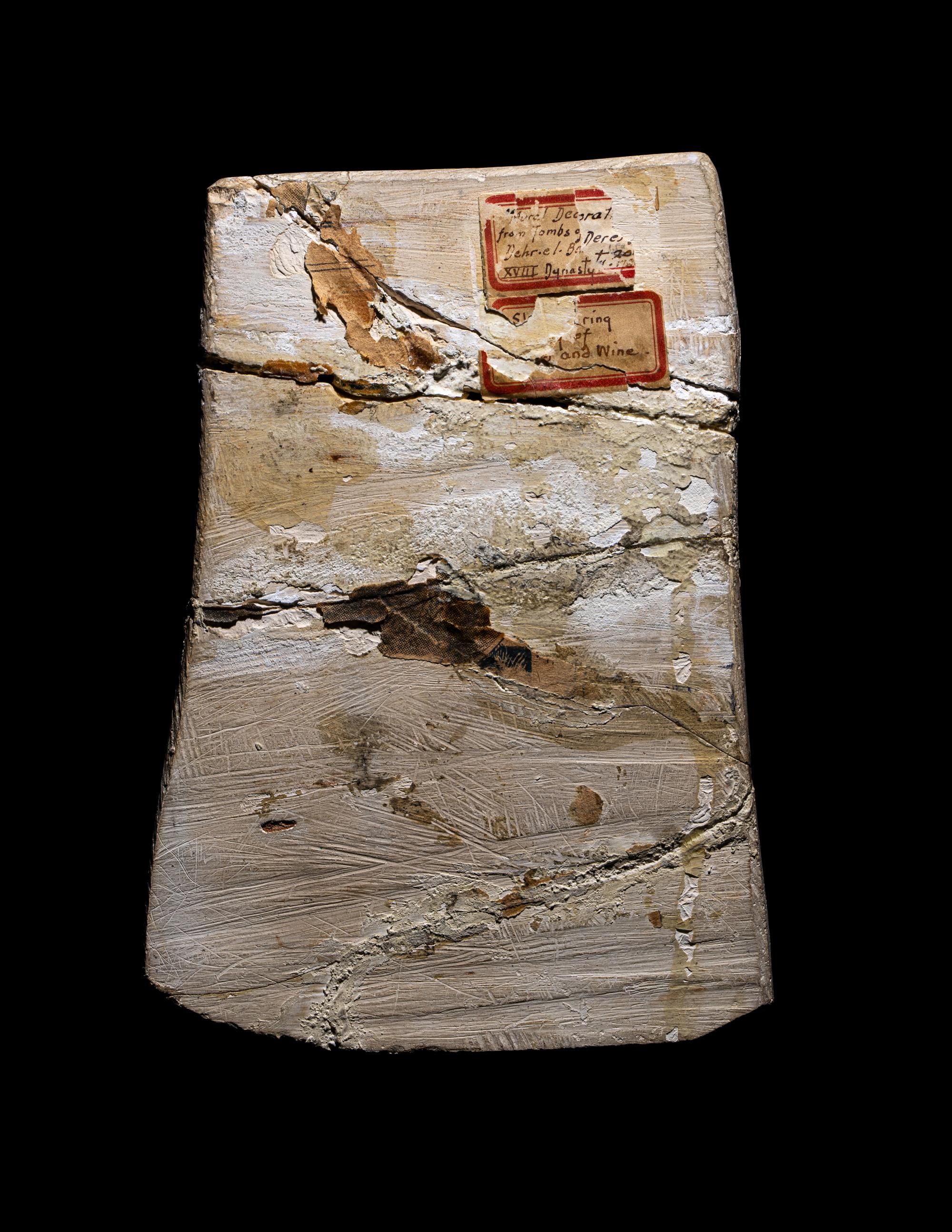 An Egyptian Painted Limestone Relief Fragment