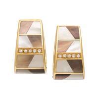 Mother-of-Pearl and Diamond Earrings