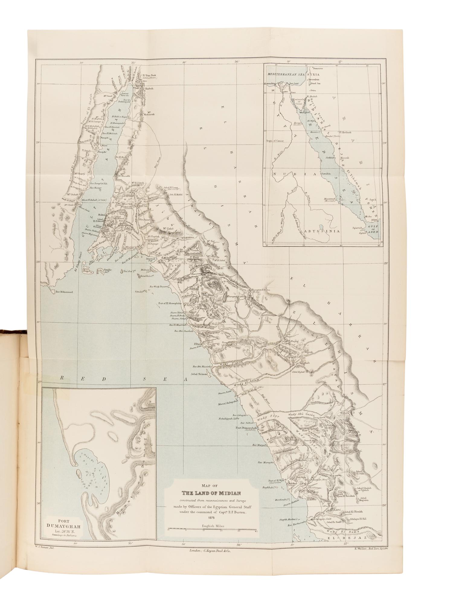 BURTON, Richard Francis, Sir (1821-1890). The Land of Midian (Revisited) . London: C. Kegan Paul & Co, 1879.