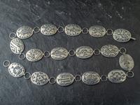 Ocean Themed Silver Overlay Link Concha Belt