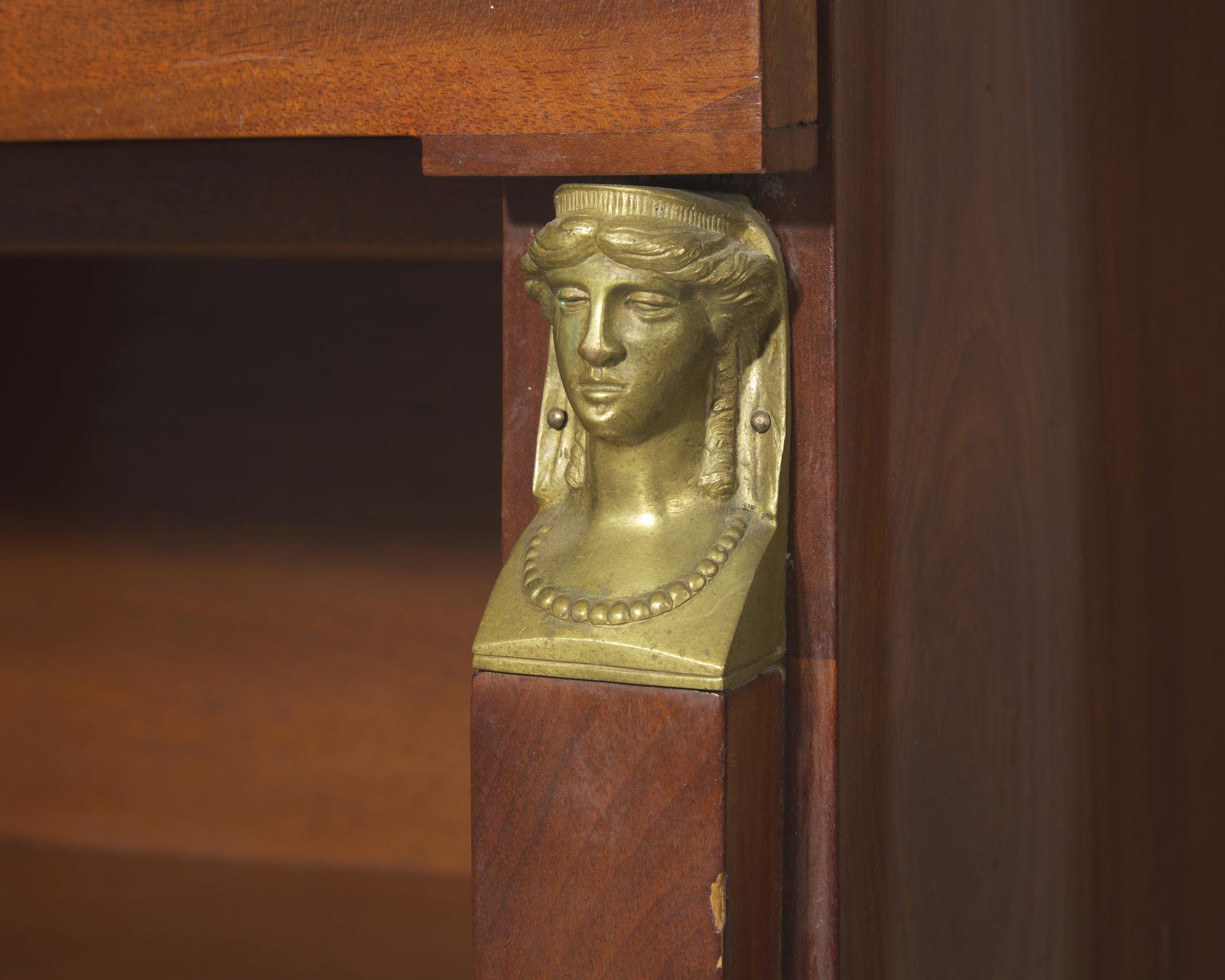 A French Empire gilt bronze-mounted mahogany secrétaire à abattant , 19th century