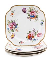 A Set of Four Spode Porcelain Dessert Plates