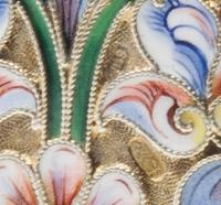 A Russian Silver and Enamel Change Purse, Mark of N. Zverev, kokoshnik mark of Ivan Lebedkin, Moscow, late 19th century, the case havin