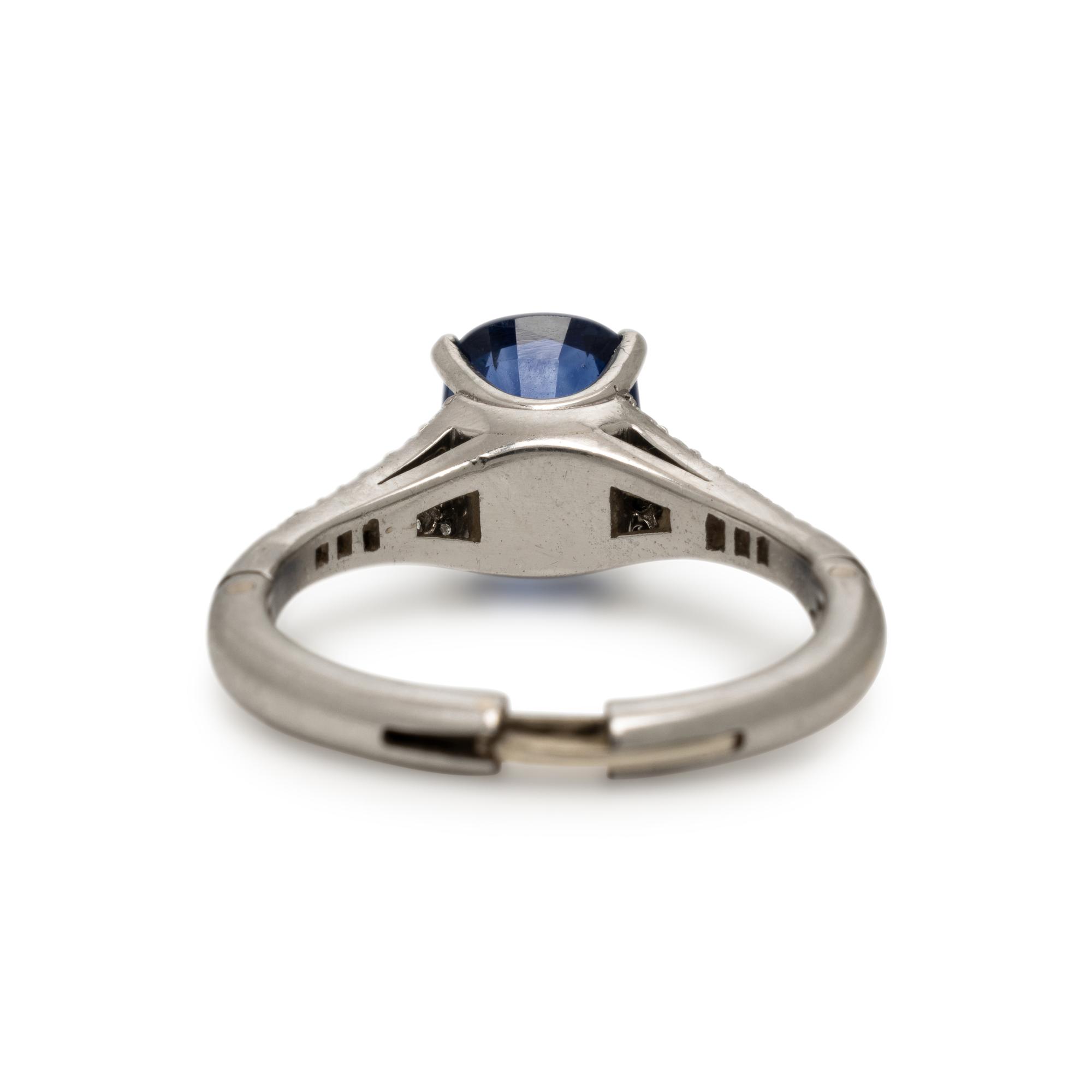 Ceylon Sapphire, Diamond, and Platinum Ring