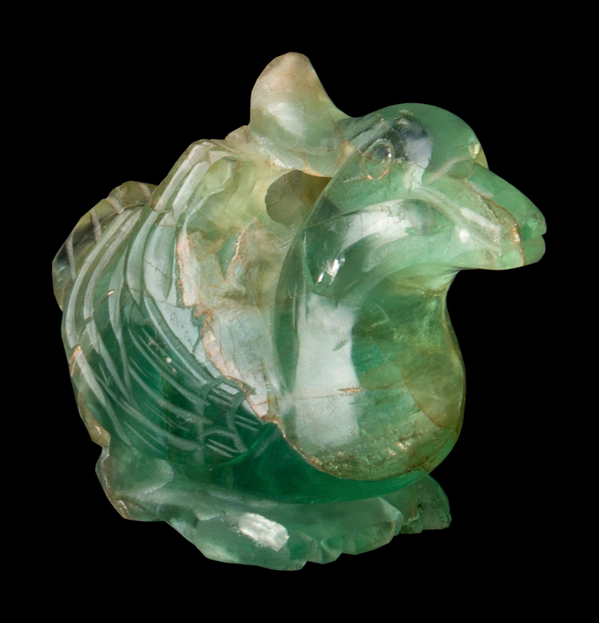 Three Chinese Green Hardstone Carvings