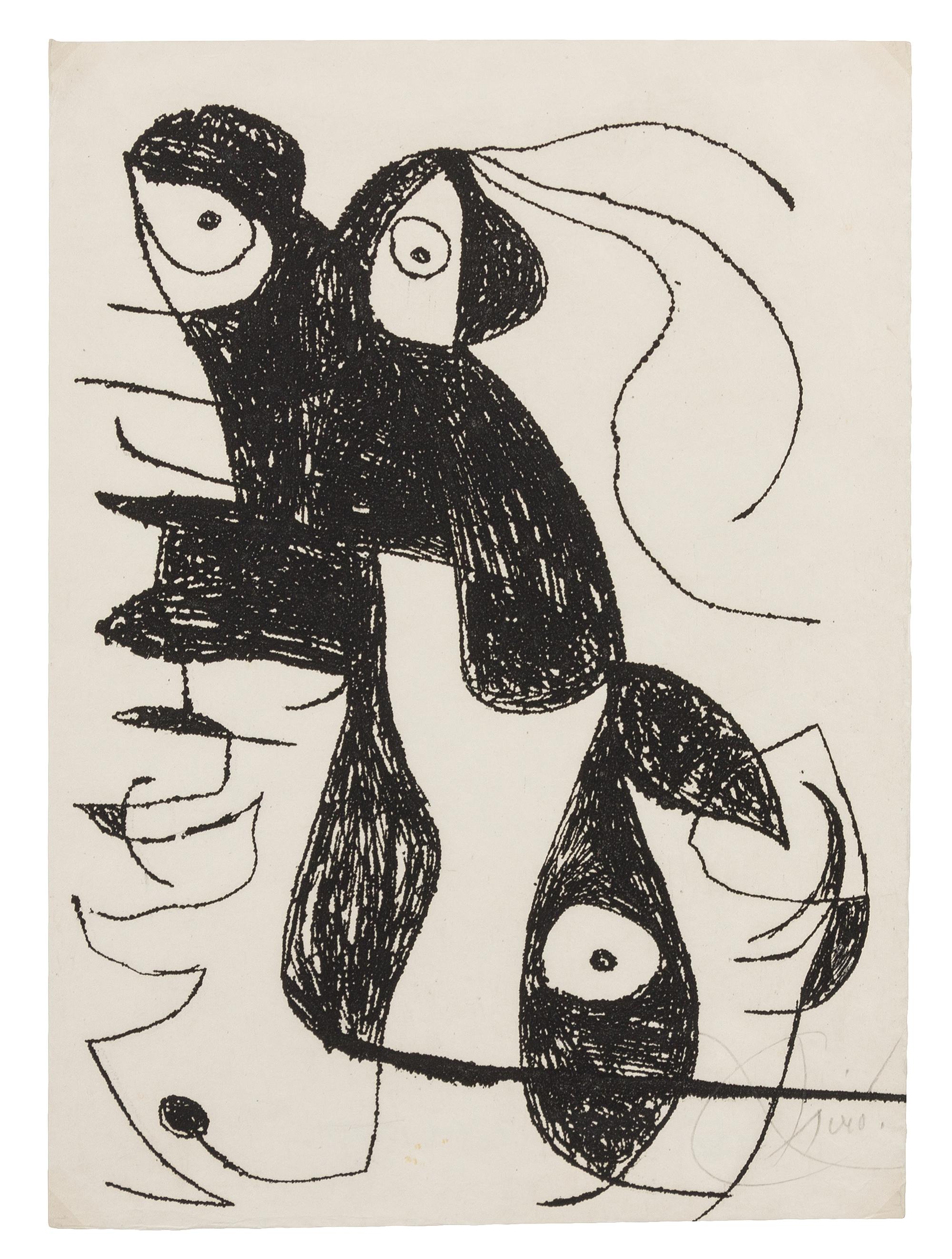 Joan Miro, (Spanish, 1893-1983), Pl. V from Paroles Peintes, 1975