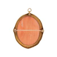 CORAL CAMEO PENDANT/BROOCH