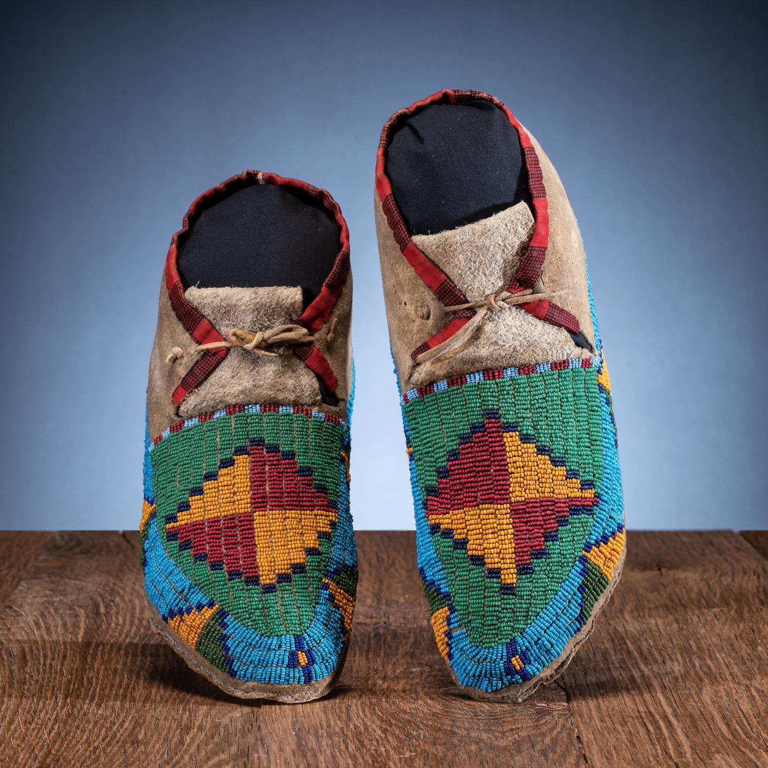 Sioux Beaded Hide Moccasins
