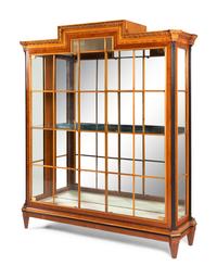 A Biedermeier Style Part-Ebonized Walnut Vitrine Cabinet