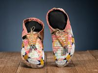 Sioux Beaded and Quilled Moccasins, with Horse Track Design