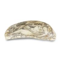 Pair of scrimshaw-decorated whale teeth Charles W. DeMontigny (1885-1957), Massachusetts, early 20th century