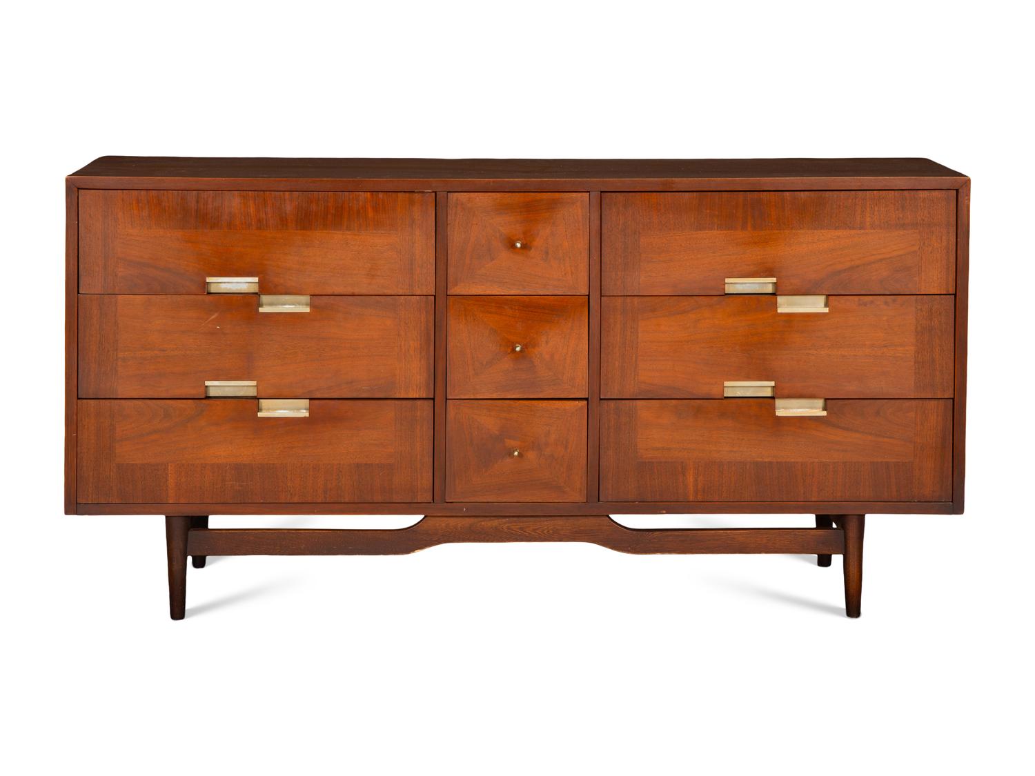 Accord Walnut Nine-Drawer Chest American of Martinsville, USA