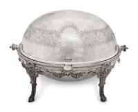 A Group of English Five Silver-Plate Serving Pieces