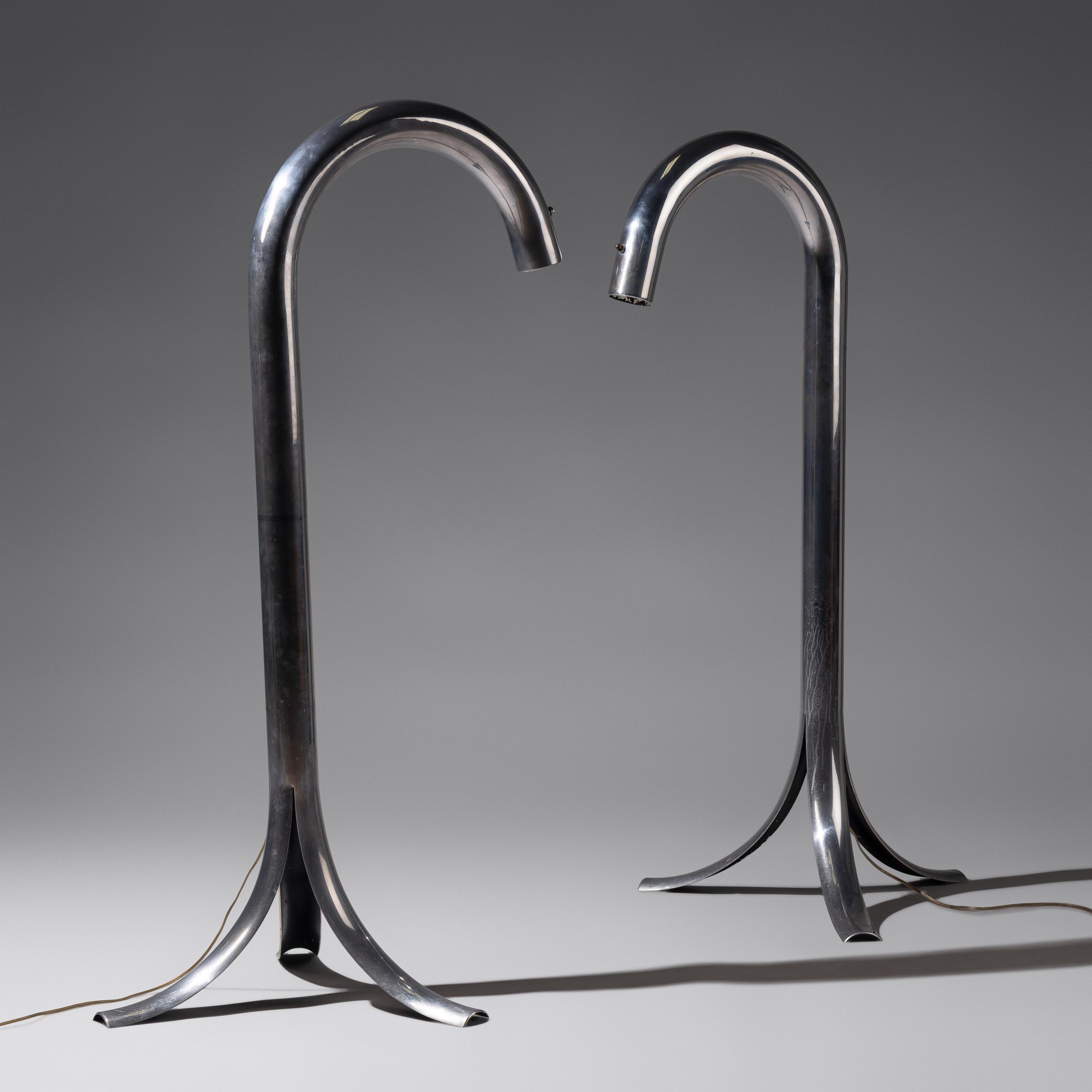 Near pair of Tube floor lamps, c. 1968