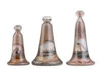 Three Isle of Wight Sand Art Bell Bottles
