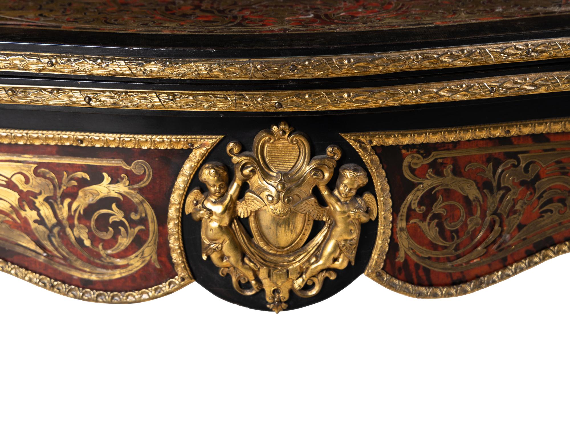 A Napoleon III Boulle Marquetry Flip-Top Table