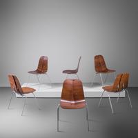 Set of Six Dining Chairs, c. 1945 Steelcraft, USA