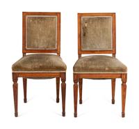 A Pair of Italian Fruitwood Side Chairs