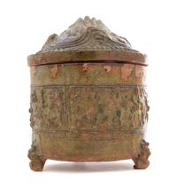 A Chinese Brown Glazed Pottery Hill Jar Height 10 1/2 inches. — HAN DYNASTY (206 B.C. - A.D. 220)