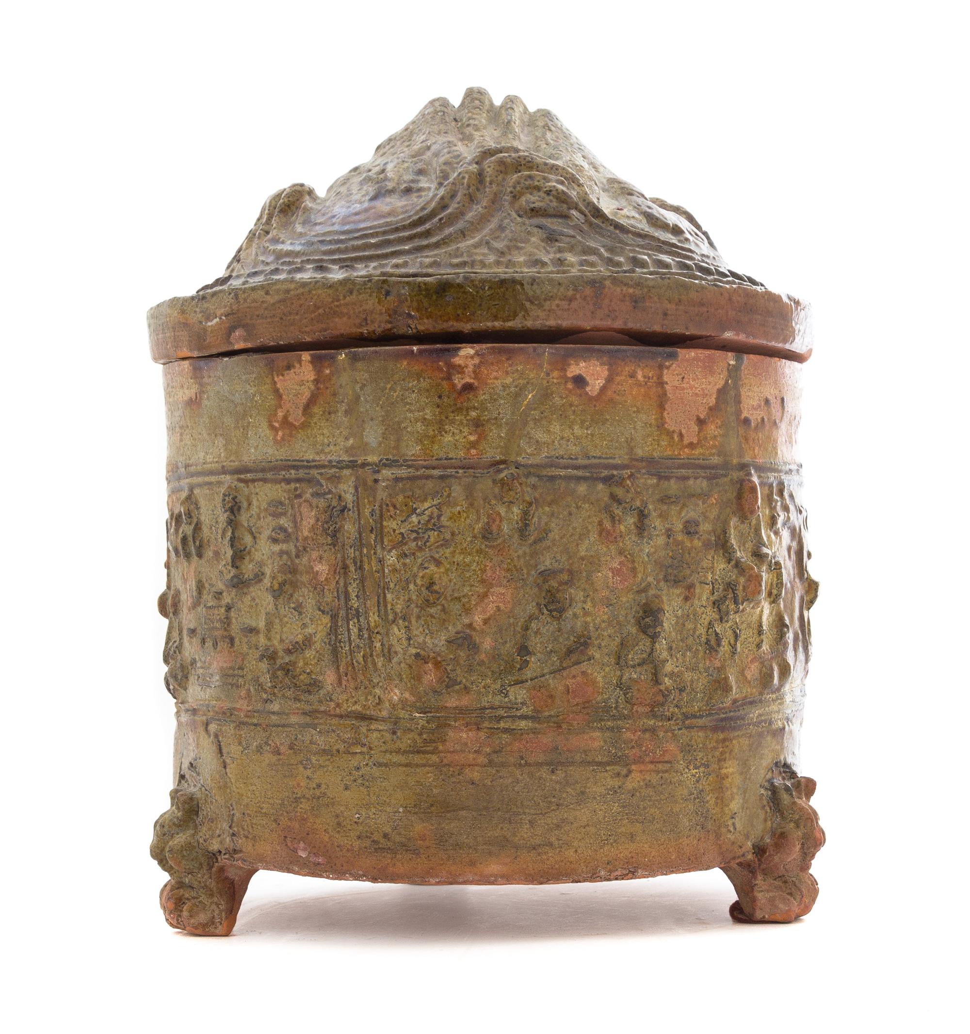 A Chinese Brown Glazed Pottery Hill Jar Height 10 1/2 inches. — HAN DYNASTY (206 B.C. - A.D. 220)